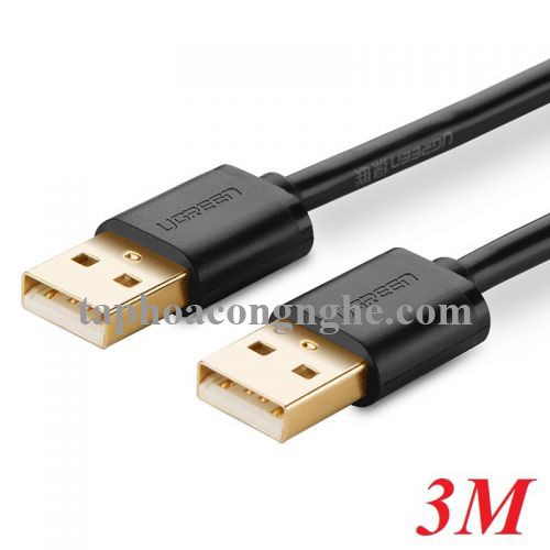 Ugreen 30136 3M màu Đen Cáp 2 đầu USB 2.0 vỏ nhựa PVC US102 30030136